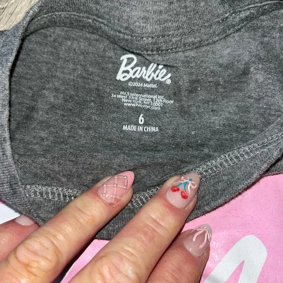 Barbie Charcoal Top with Pink Heart and Pants - Picture 4 of 4